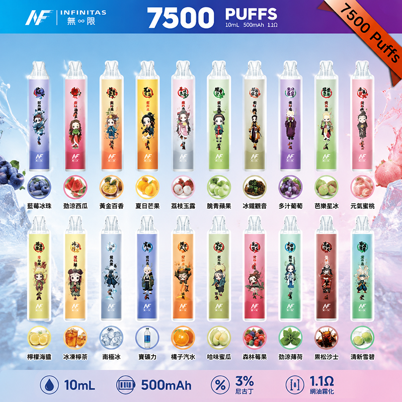INF 7500 Puffs｜500mAh｜20款口味